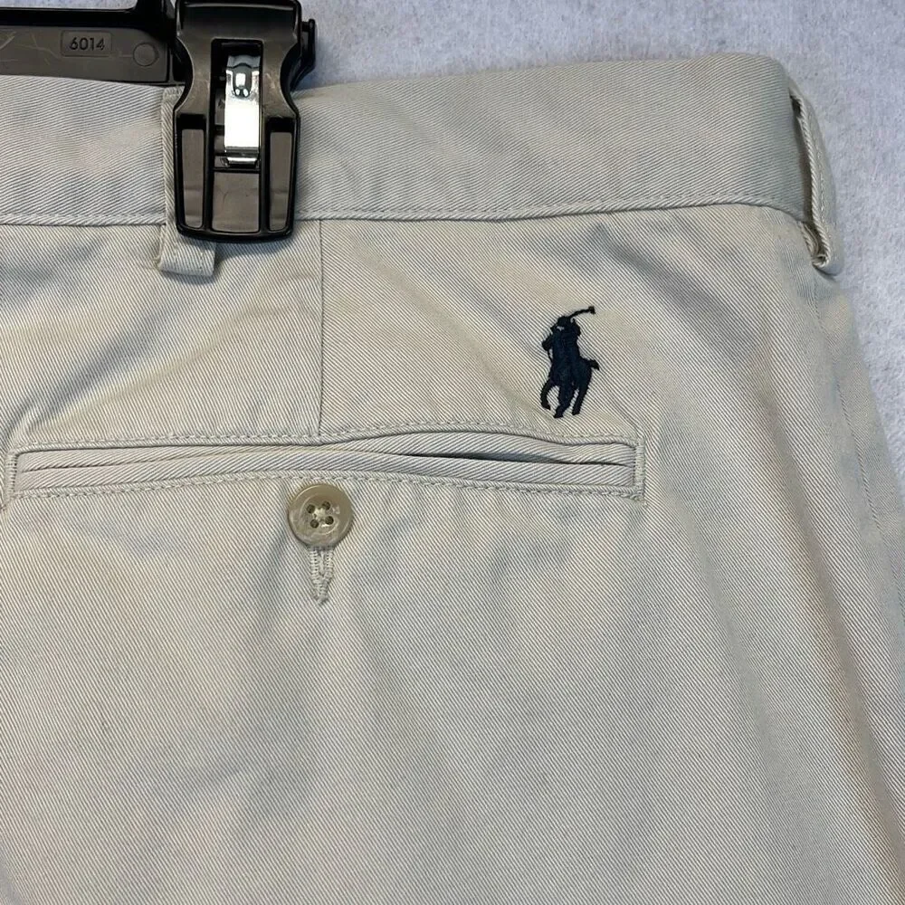 POLO‎ RALPH LAUREN Pants Men's Size 50B Beige Cotton Flat Front Chino High-Rise